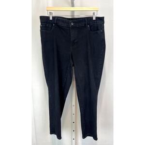 TALBOTS Flawless Girlfriend Jeans Ankle Crop Black Petite 14 14P